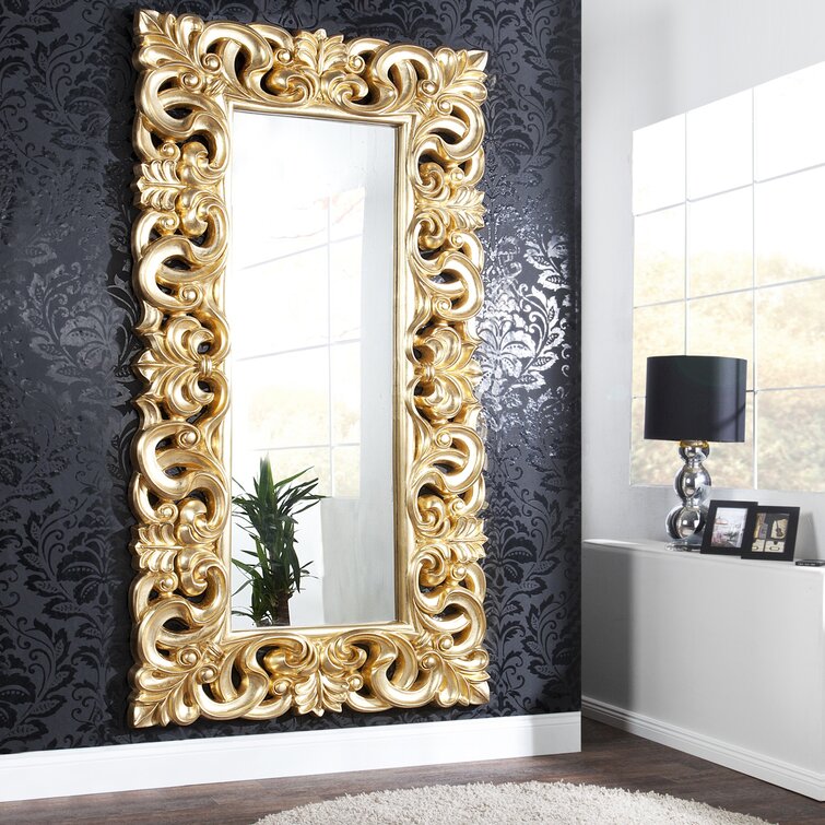 Large gold store framed mirror